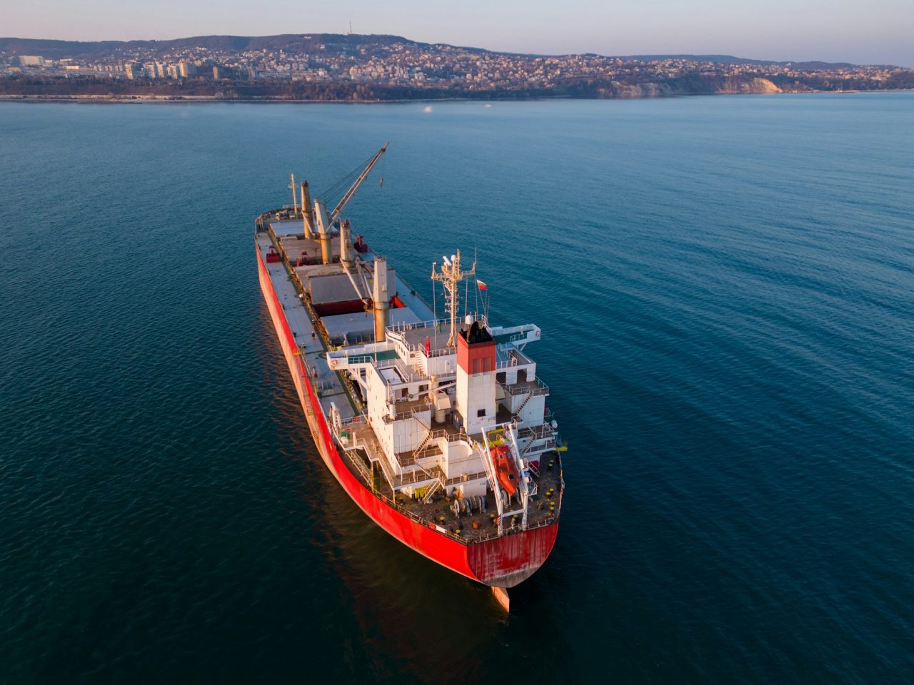 Aerial view of ship